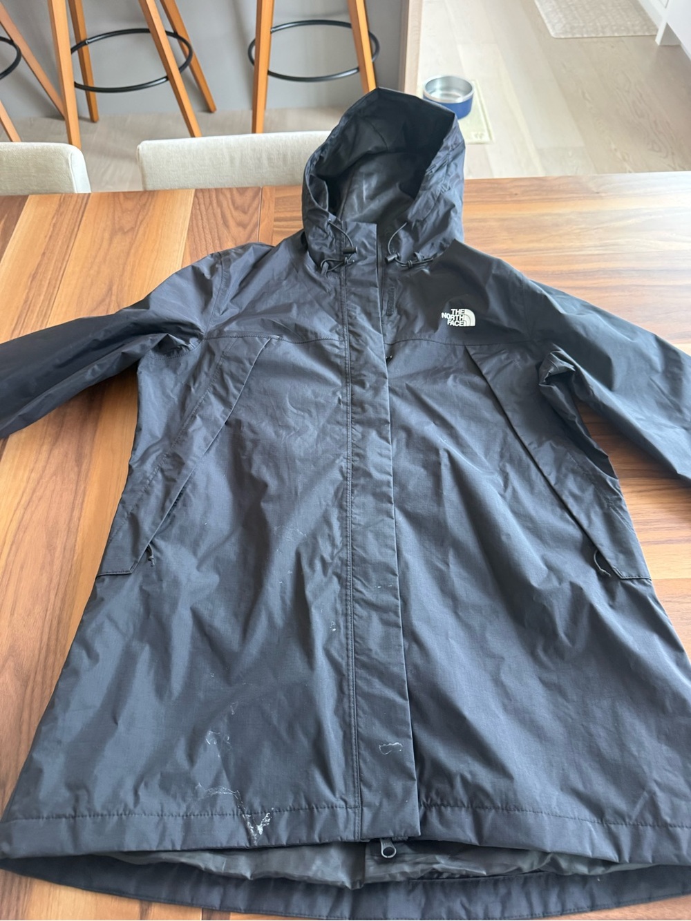 The North Face Black Hooded Rain Jacket women